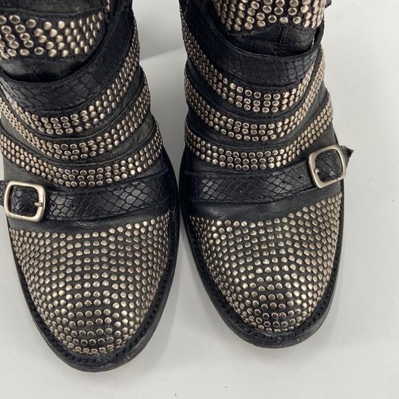 Mexicana old gringo black leather studded ankle boots - Picture 6 of 12